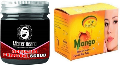 

Pink Root Mango Bleach 250gm WITH Mister Beard Activated Charcoal Scrub 100gm(Set of 2)