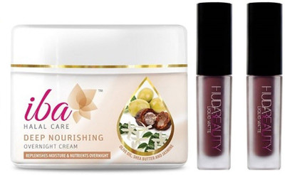 

iba halal care Deep Nourishing Overnight Cream with Two Pink shade Lipgloss(Set of 3)