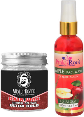 

Pink Root Apple Face Wash 100ml WITH Mister Beard Hair Wax Ultra Hold 100gm(Set of 2)