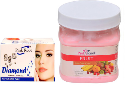 

Pink Root FRUIT CREAM 500GM WITH DIAMOND BLEACH 50GM(Set of 2)