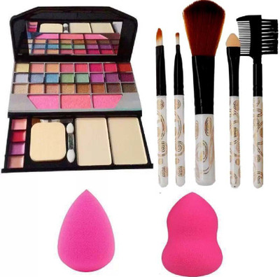 

OWNSTAR Makeup Kit 6155 + 5 Piece Makeup Brush Set + 2 Piece Blender Puffs Combo (Set of 5)(Set of 5)