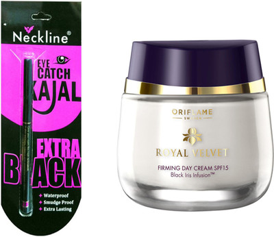 

Neckline with Royal Velvet Firming Day Cream SPF 15 (50 ml)+neckline kajal { SET 2 }(Set of 2)