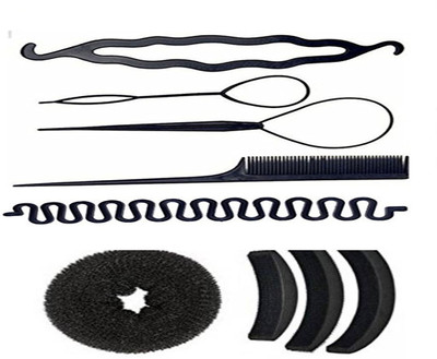 

S R Enterprises hair diy kit tools and puff maker tools [pack of 9pcs](Set of 9)
