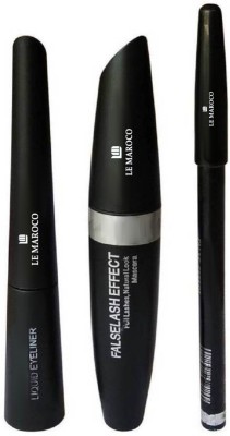 

le maroco Eyebrow Pencil Black & Liquid EyeLiner & Mascara(Set of 3)