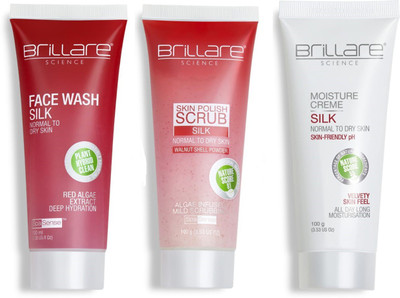 

Brillare Special Valentine Combo of Face Wash Silk, Moisture Creme Silk and Skin Polish Scrub Silk(Set of 3)