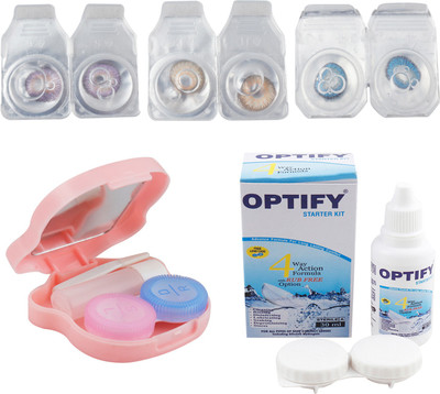 

Optify Zero Power Combo Pack Monthly Color Contact Lens With Solution and Travel Kit Monthly Contact Lens(0, Violet_Brown_Deep Blue, Pack of 3)