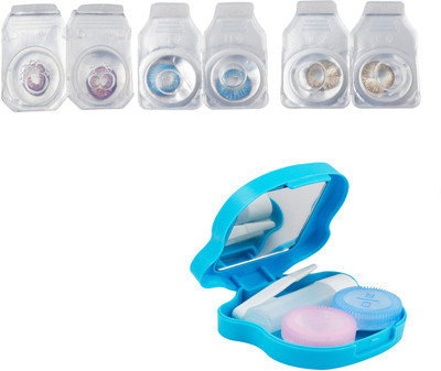 

Optify Zero Power Combo Pack Monthly Color Contact Lens With Solution and Travel Kit Monthly Contact Lens(0, Violet_Blue_Honey, Pack of 3)