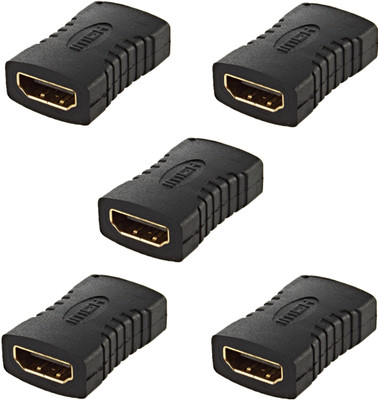 

RIVER FOX HDMI Female to HDMI Female Cable Extension Extender Coupler Jointer (Pack of 5) HDMI Adapter(Compatible with Hdmi Cable Jointer, Black, Sync and Charge Cable)