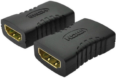 

RIVER FOX HDMI Female to HDMI Female Cable Extension Extender Coupler Jointer (Pack of 2) HDMI Adapter(Compatible with HDMI CABLE JOINTER, Black, Sync and Charge Cable)