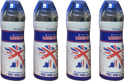 

Al Nuaim WHITE LONDON (PACK OF 4) Body Spray - For Men & Women(200 ml, Pack of 4)