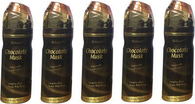 

Al Nuaim CHOCOLATE MUSK (PACK OF 5) Body Spray - For Men & Women(200 ml, Pack of 5)