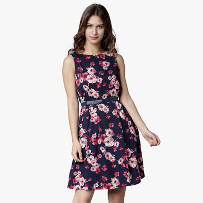 MUMBAI SLANG Women A-line Blue Midi/Calf Length Dress