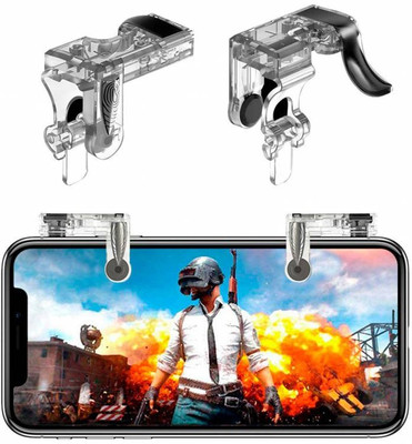 

BUY SURETY New Collection L1 R1 T9 Trigger with Fire Shooter Controller Button Aim Key Mobile Gaming Joystick for PUBG/Knives Out/Rules of Survival (All Smartphones) Gaming Accessory Kit(Transparent, Silver, For Android, iOS)
