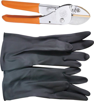 IBEX Flemingo Cutter & Black Multipurpose Gloves Garden (2 Tools) Garden Tool Kit(2 Tools)