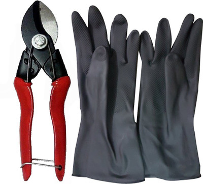 IBEX Gardening Heavy Cutter & Multipurpose Gloves (1 Pair) Garden Tool Kit(2 Tools)