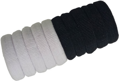 

S R Enterprises hair black and white rubber bands [pack of 10 pcs ] Rubber Band(White, Black)