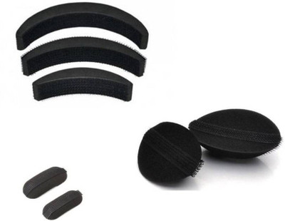 

DirectSell Banana Hair Bumpit,Oval Puff and Tic Tac Puff - Pack of 5 Hair Puff Bun, Hair Accessory Set, Hair Clip, Bun Clip(Black)