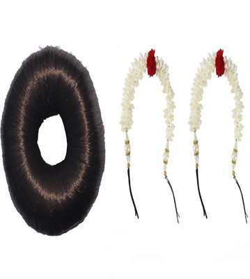 

S R Enterprises New Designer Artificial Hair Gajra pins for synthetic donuts Women and Girls, , [Pack of 3 pcs] Hair Accessory Set(White, Black)