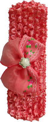 

Wishkaro Crochet Style Lace and Bowknot Design Elastic Baby Girl's Hair Band, Head Band(Red)