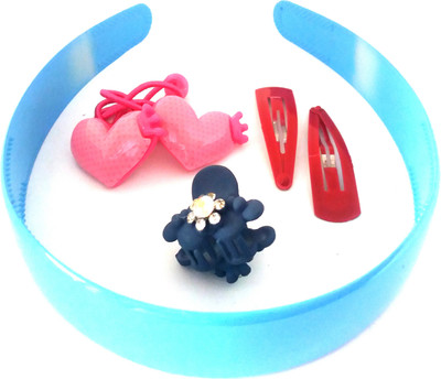 

POCKETFRIENDIES RR PARTY WEAR HAIR BAND,SMALL CLUTCHER,PRINTED TIC TAC CLIP ABD RUBBER BAND Hair Accessory Set(Multicolor)