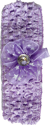 

Wishkaro Crochet Style Net Flower Elastic Baby Girl's Hair Band, Head Band(Purple)