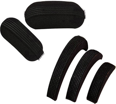 

DirectSell Banana Hair Bumpit and Tic Tac Puff - Pack of 5 Hair Puff Bun(Black)