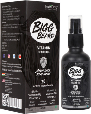 

NutriOrro Bigg Beard Oil - Urban | It Contains Witch Hazel, Gotu Kola, Ginseng, Brahmi And Aloe Vera Hair Oil(50 ml)