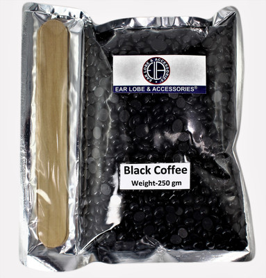 

Ear Lobe & Accessories Black Coffee No Strip Flavor Depilatory Wax Pearl Hair Removal Hot Wax Beans, 250 grams With 2 Wodden Saptula Wax(250 g)