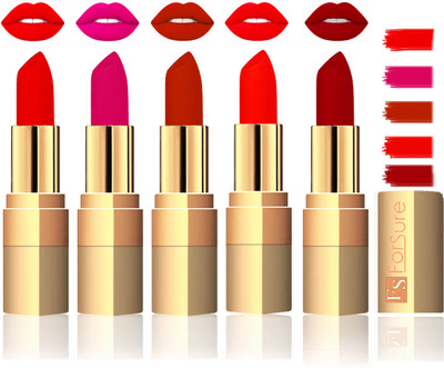 

Forsure Extra Soft & Smooth Velvet Matte Lip Color Combo(Sweet Red, Chocalate, Hot Red, Maroon, Mauve)