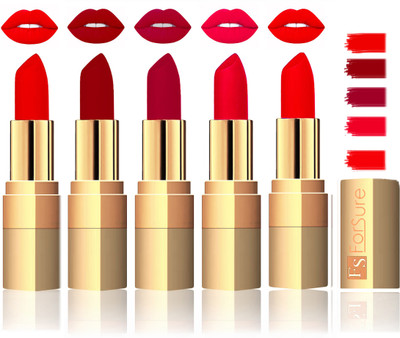 

Forsure Extra Soft & Smooth Velvet Matte Lip Color Combo(Sweet Red, Plum, Sweet Red, Romantic Red, Red)