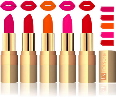 

Forsure Extra Soft & Smooth Velvet Matte Lip Color Combo(Purple, Fast Red, Pink, Soft Red, Maroon)