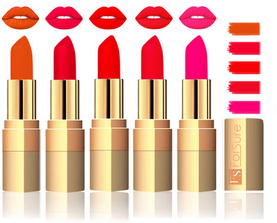 

Forsure Extra Soft & Smooth Velvet Matte Lip Color Combo(Light Brown, Romantic Red, Red, Peach, Coffee)