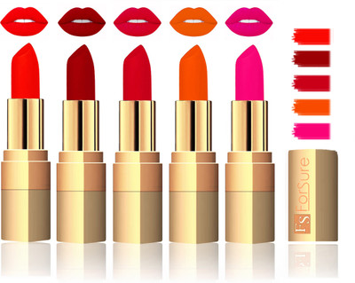 

Forsure Extra Soft & Smooth Velvet Matte Lip Color Combo(Hot Red, Mauve, Fast Red, Pink, Soft Red)
