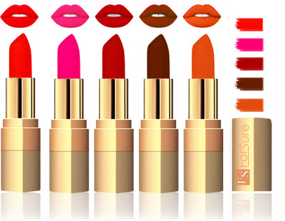 

Forsure Extra Soft & Smooth Velvet Matte Lip Color Combo(Hot Red, Coffee, Brown, Light Brown, Sweet Red)