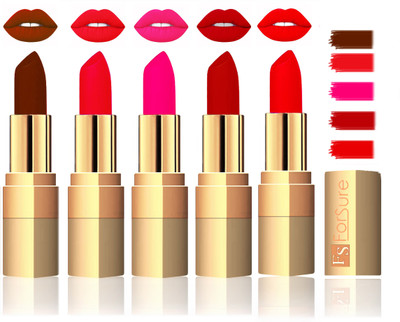 

Forsure Extra Soft & Smooth Velvet Matte Lip Color Combo(Light Brown, Sweet Red, Purple, Chocalate, Hot Red)