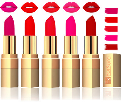 

Forsure Extra Soft & Smooth Velvet Matte Lip Color Combo(Chocalate, Red, Peach, Coffee, Brown)