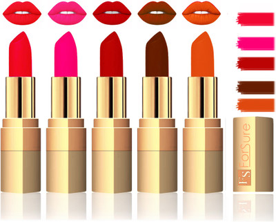 

Forsure Extra Soft & Smooth Velvet Matte Lip Color Combo(Red,Peach,Coffee,Brown,Light Brown)