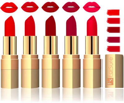 

Forsure Extra Soft & Smooth Velvet Matte Lip Color Combo(Sweet Red, Maroon, Plum, Sweet Red, Romantic Red)