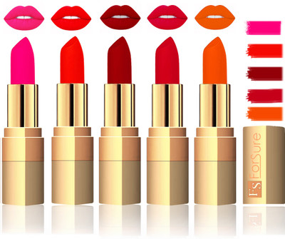 

Forsure Extra Soft & Smooth Velvet Matte Lip Color Combo(Peach,Hot Red,Maroon,Mauve,Fast Red)