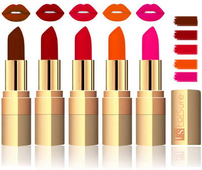 

Forsure Extra Soft & Smooth Velvet Matte Lip Color Combo(Brown,Maroon,Mauve,fast Red,Pink)