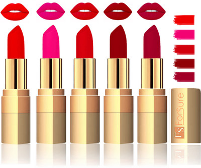 

Forsure Extra Soft & Smooth Velvet Matte Lip Color Combo(Sweet Red, Soft Red, Maroon, Plum, Sweet Red)