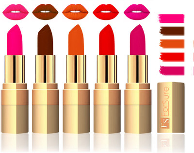 

Forsure Extra Soft & Smooth Velvet Matte Lip Color Combo(Peach,Brown,Light Brown,Sweet Red,Purple)