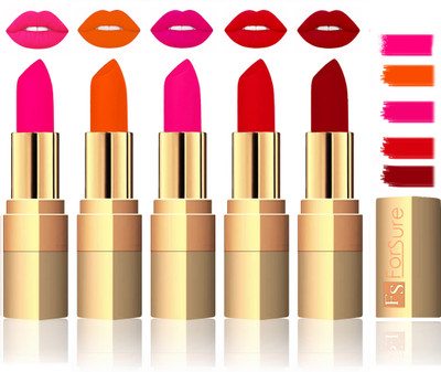 

Forsure Extra Soft & Smooth Velvet Matte Lip Color Combo(Peach,Fast Red,Pink,Soft Red,Maroon)