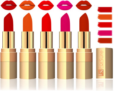 

Forsure Extra Soft & Smooth Velvet Matte Lip Color Combo(Coffee,Light Brown,Sweet Red,Purple,Chocalate)