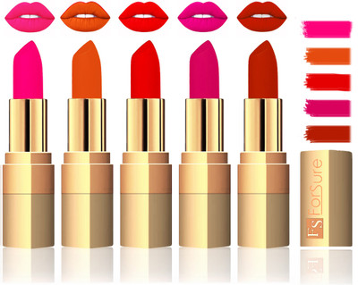 

Forsure Extra Soft & Smooth Velvet Matte Lip Color Combo(Peach,Light Brown,Sweet Red,Purple,Chocalate)
