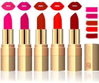 

Forsure Extra Soft & Smooth Velvet Matte Lip Color Combo(Peach,Purple,Chocalate,Hot Red,Maroon)