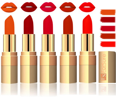 

Forsure Extra Soft & Smooth Velvet Matte Lip Color Combo(Light Brown, Hot Red, Maroon, Mauve, Fast Red)