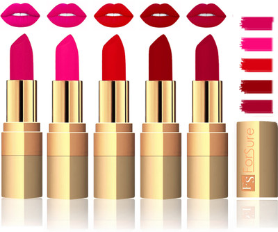 

Forsure Extra Soft & Smooth Velvet Matte Lip Color Combo(Purple, Soft Red, Maroon, Plum, Sweet Red,)