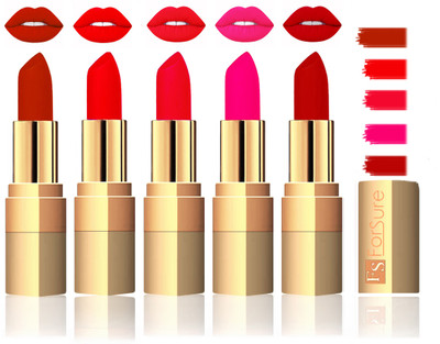 

Forsure Extra Soft & Smooth Velvet Matte Lip Color Combo(Hot Red, Red, Peach, Coffee, Brown)