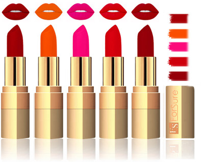 

Forsure Extra Soft & Smooth Velvet Matte Lip Color Combo(Maroon, Pink, Soft Red, Maron, Plum)